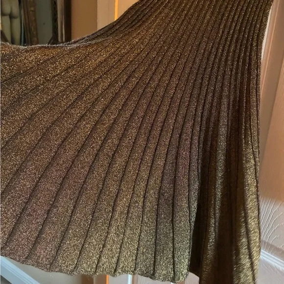 STAUD Metallic Gold Long Sleeve Dress - Picture 4 of 7